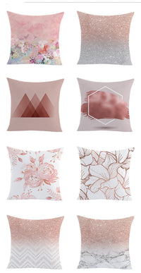 HKM-762067 Gold Peach Skin Pillowcase with Geometric Pattern for Modern Home Décor