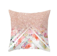 HKM-762067 Gold Peach Skin Pillowcase with Geometric Pattern for Modern Home Décor