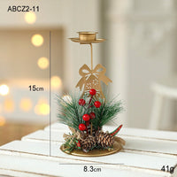 HKM-762131 Christmas Wrought Iron Candlestick Window Decoration - Snowflake, Star, Elk Designs, 15CM (Candle Not Included)