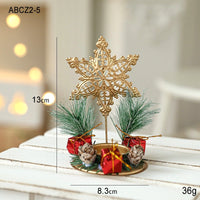 HKM-762131 Christmas Wrought Iron Candlestick Window Decoration - Snowflake, Star, Elk Designs, 15CM (Candle Not Included)