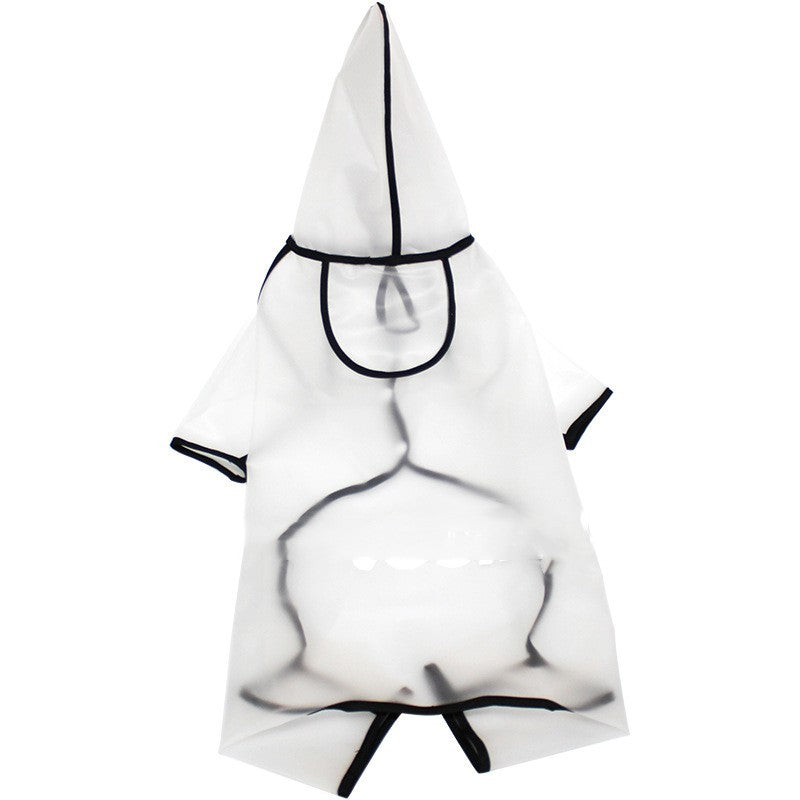HKM-762131 Waterproof Raincoat for Small and Medium-Sized Dogs in Clear White and Black Options