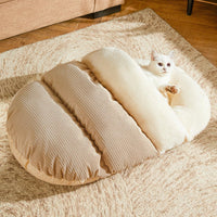HKM-762195 Ultra Soft Plush Cat Cave Bed with Anti-Slip Bottom - Self-Warming Indoor Pet House Perfect for Cats and Small Dogs