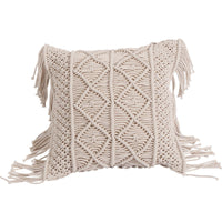 HKM-762323 Hand-woven Cotton Braid Rope Tassel Cushion Pillow in Multiple Colors