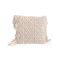 HKM-762323 Hand-woven Cotton Braid Rope Tassel Cushion Pillow in Multiple Colors
