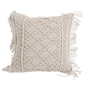 HKM-762323 Hand-woven Cotton Braid Rope Tassel Cushion Pillow in Multiple Colors