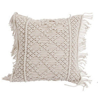 HKM-762323 Hand-woven Cotton Braid Rope Tassel Cushion Pillow in Multiple Colors