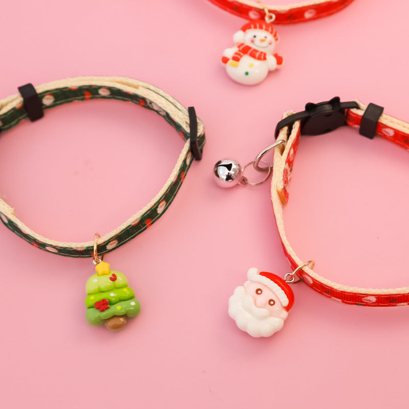 HKM-762387 Christmas Holiday Pet Bow Tie Collar with Adjustable Safety Buckle and Bells