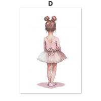 HKM-762451 Ballet Alphanumeric Children's Room Canvas Art - 13x18cm, 15x20cm, 21x30cm Options