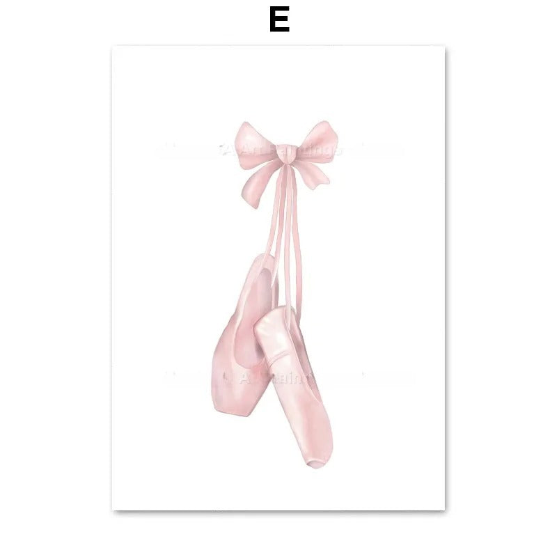 HKM-762451 Ballet Alphanumeric Children's Room Canvas Art - 13x18cm, 15x20cm, 21x30cm Options