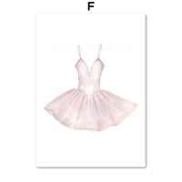 HKM-762451 Ballet Alphanumeric Children's Room Canvas Art - 13x18cm, 15x20cm, 21x30cm Options
