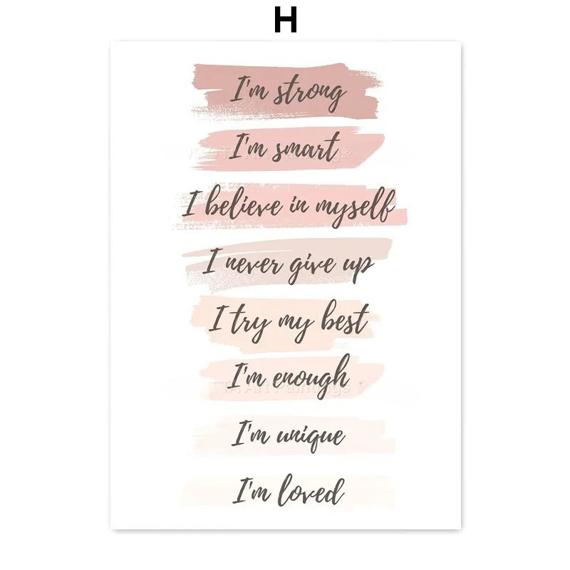 HKM-762451 Ballet Alphanumeric Children's Room Canvas Art - 13x18cm, 15x20cm, 21x30cm Options
