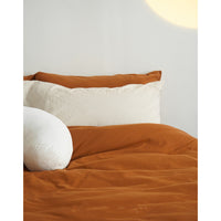 HKM-762515 Caramel Knitted Cotton Bedding Set - Skin-Friendly, 4-Piece Nude Collection for Various Bed Sizes