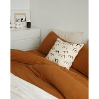 HKM-762515 Caramel Knitted Cotton Bedding Set - Skin-Friendly, 4-Piece Nude Collection for Various Bed Sizes