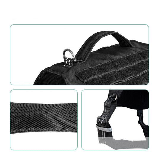 HKM-762515 Comfortable Waterproof Nylon Pet Walking Dog Leash with Chest Strap in Black and Army Green
