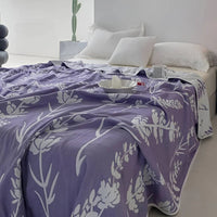 HKM-762515 Lightweight Six-Layer Gauze Summer Quilt - Soft Embroidered Blanket in Multiple Sizes