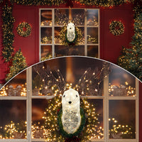 HKM-762643 Lighted Christmas Reindeer Head Wreath with LED Warm White Lights for Indoor and Outdoor Display