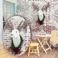 HKM-762643 Lighted Christmas Reindeer Head Wreath with LED Warm White Lights for Indoor and Outdoor Display