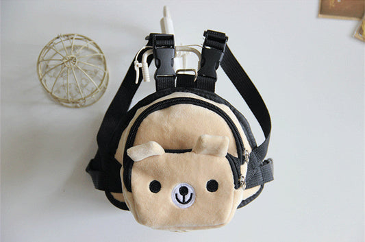 HKM-762707 Adjustable Cartoon Pet Backpack Harness for Outdoor Travel with Snack Bag