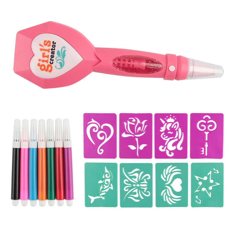 KTX-762771 DIY Beauty Tattoo Pen Makeup Set for Kids - Creative Pretend Play Toy for Ages 3 and Up