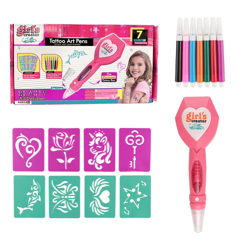 KTX-762771 DIY Beauty Tattoo Pen Makeup Set for Kids - Creative Pretend Play Toy for Ages 3 and Up