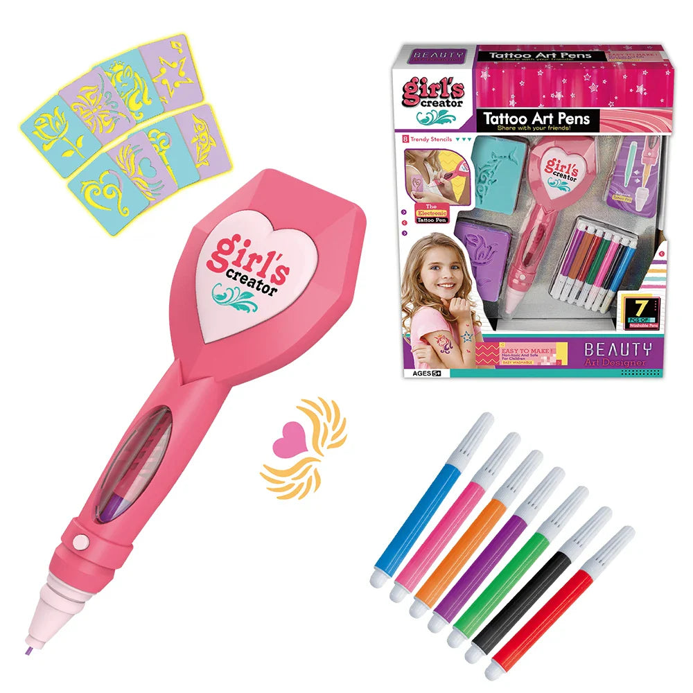 KTX-762771 DIY Beauty Tattoo Pen Makeup Set for Kids - Creative Pretend Play Toy for Ages 3 and Up