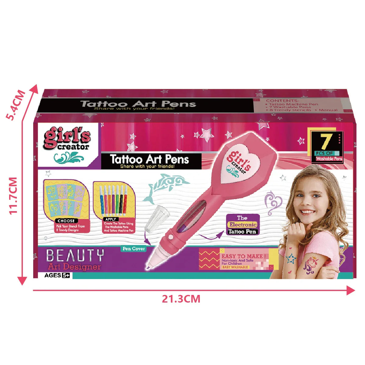 KTX-762771 DIY Beauty Tattoo Pen Makeup Set for Kids - Creative Pretend Play Toy for Ages 3 and Up