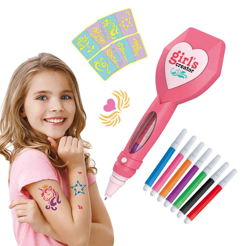 KTX-762771 DIY Beauty Tattoo Pen Makeup Set for Kids - Creative Pretend Play Toy for Ages 3 and Up
