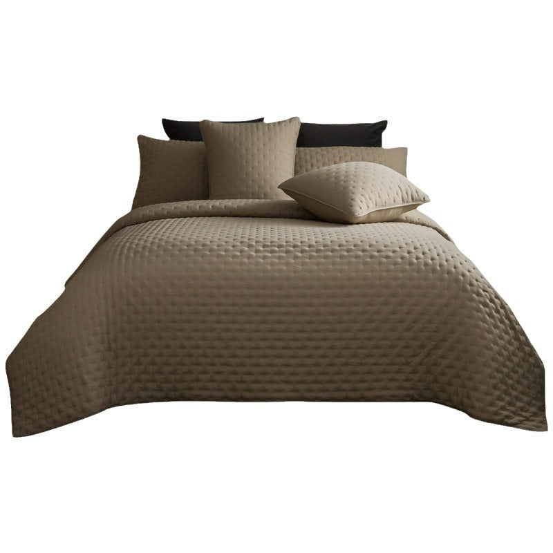 HKM-762835 Universal Solid Color Quilted Bedspread - Soft Chemical Fiber, Available in Two Sizes