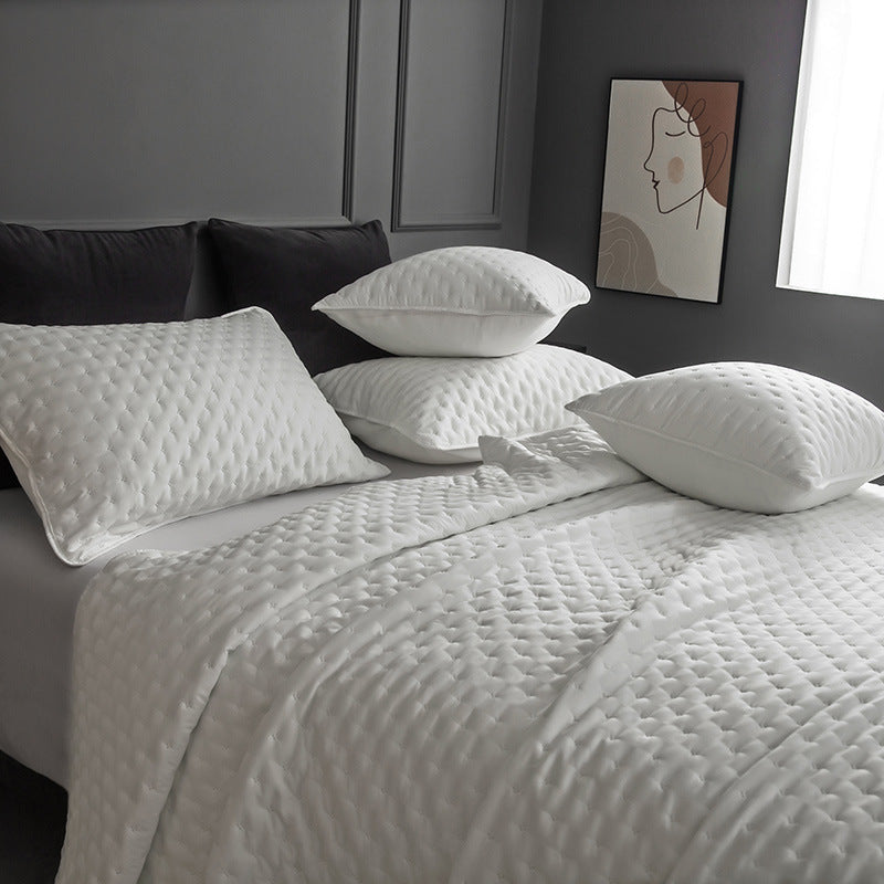 HKM-762835 Universal Solid Color Quilted Bedspread - Soft Chemical Fiber, Available in Two Sizes