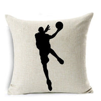 HKM-762963 Nordic Style Linen Basketball Throw Pillow Cover for Home Decor - 45x45cm