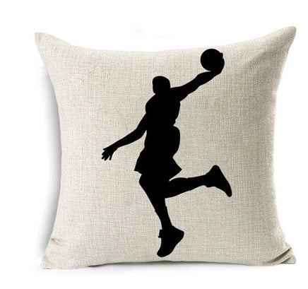HKM-762963 Nordic Style Linen Basketball Throw Pillow Cover for Home Decor - 45x45cm
