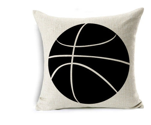 HKM-762963 Nordic Style Linen Basketball Throw Pillow Cover for Home Decor - 45x45cm