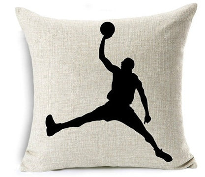 HKM-762963 Nordic Style Linen Basketball Throw Pillow Cover for Home Decor - 45x45cm
