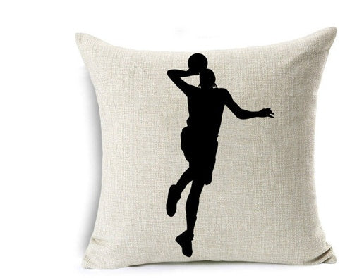 HKM-762963 Nordic Style Linen Basketball Throw Pillow Cover for Home Decor - 45x45cm