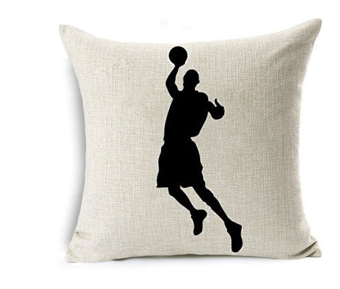 HKM-762963 Nordic Style Linen Basketball Throw Pillow Cover for Home Decor - 45x45cm