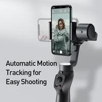HKM-763027 Three-Axis Handheld Stabilizer for Mobile Phones - Black, ABS+PC, Supports Phones Up to 92mm, Max Weight 250g