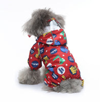 HKM-763155 Reflective Four-Legged Dog Raincoat for All Seasons - Available in Multiple Fun Patterns and Sizes