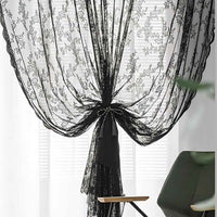 HKM-763219 Lace Half Shade Curtain for Window Treatment in Various Colors and Sizes