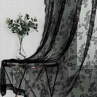 HKM-763219 Lace Half Shade Curtain for Window Treatment in Various Colors and Sizes