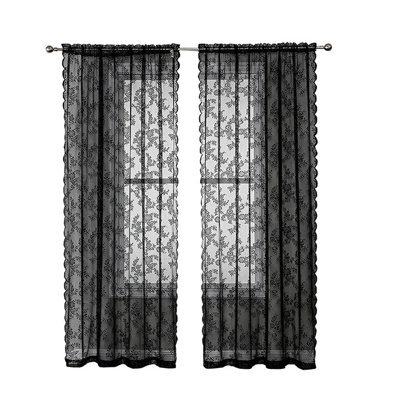HKM-763219 Lace Half Shade Curtain for Window Treatment in Various Colors and Sizes