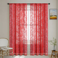 HKM-763219 Lace Half Shade Curtain for Window Treatment in Various Colors and Sizes