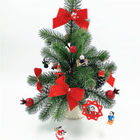 HKM-763283 Wooden Christmas Tree Ornaments - Set of Small Decorative Pieces for Holiday Cheer