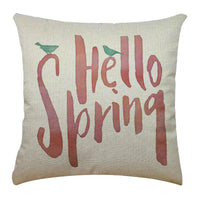 HKM-763347 Bicycle Illustration Linen Pillow Cover with Floral Design - Modern Cushion 40x40cm & 45x45cm