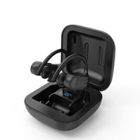 HKM-763411 Wireless Bluetooth 5.0 LED Digital Display Stereo Headset - Dual Ear Hanging Design