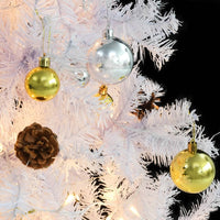 HKM-763475 Artificial Christmas Tree with LED Lights and Decorative Baubles, 150 cm Height