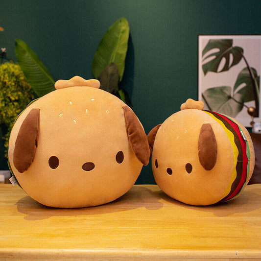 HKM-763475 Puppy Hamburger Plush Pillow Cushion for Kids' Room Decoration, 33cm or 40cm