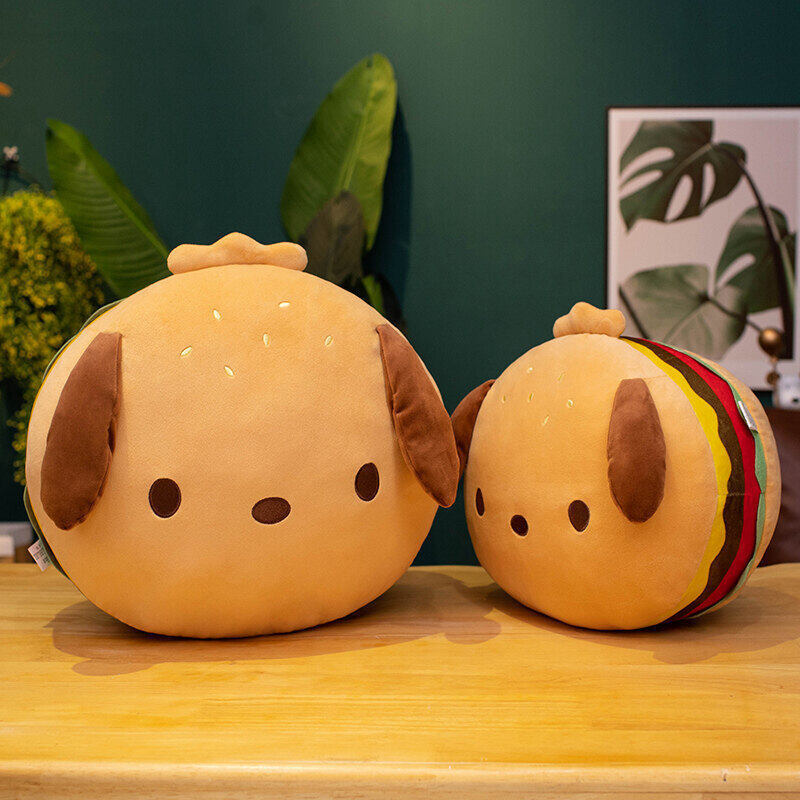HKM-763475 Puppy Hamburger Plush Pillow Cushion for Kids' Room Decoration, 33cm or 40cm