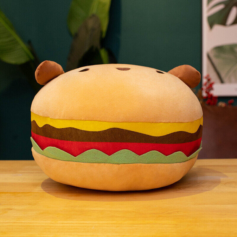 HKM-763475 Puppy Hamburger Plush Pillow Cushion for Kids' Room Decoration, 33cm or 40cm