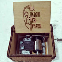 HKM-763667 Antique Carved Wooden Music Box for Kids - Hand Crank Bella Ciao Tune