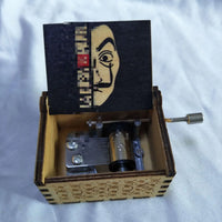 HKM-763667 Antique Carved Wooden Music Box for Kids - Hand Crank Bella Ciao Tune